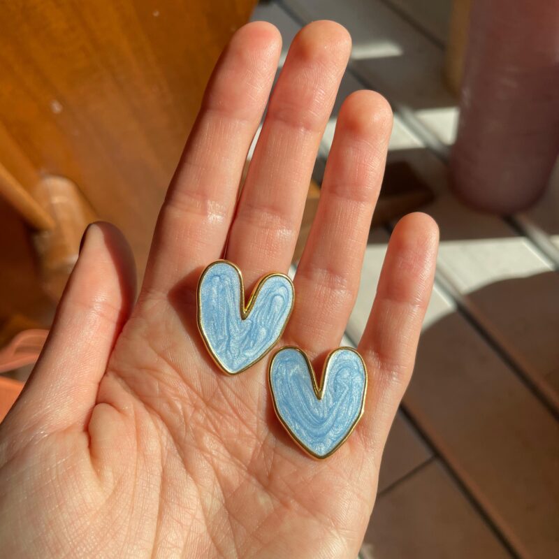 Orecchini marmorizzati cuore