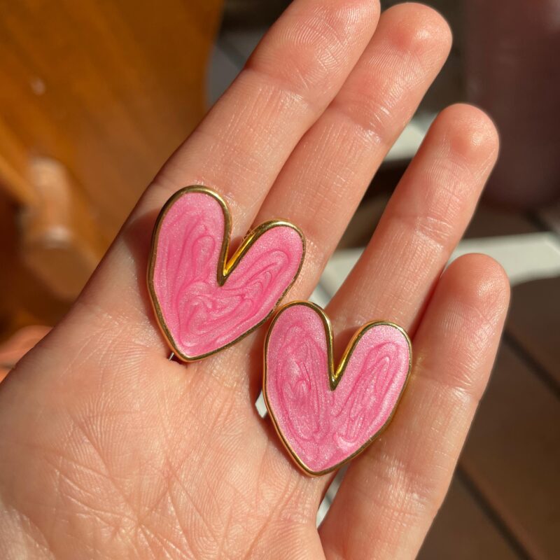 Orecchini marmorizzati cuore