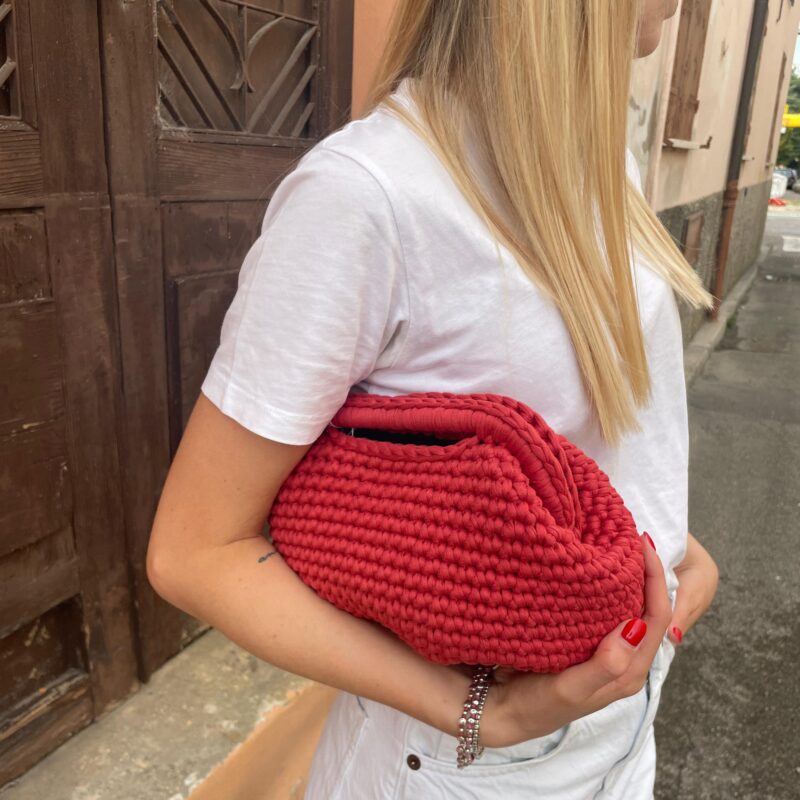 BORSA CLUTCH ROSSO MATTONE