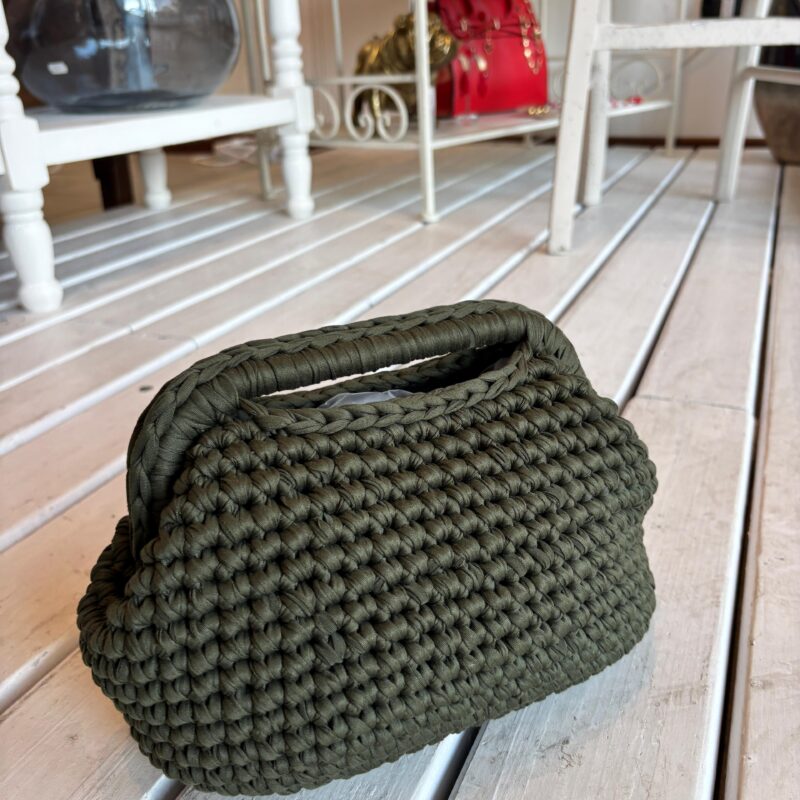 BORSA CLUTCH VERDE OLIVA