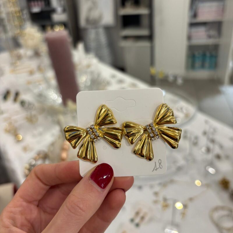 Orecchini acciaio fiocco