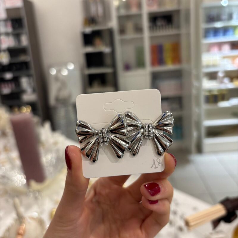 Orecchini acciaio fiocco