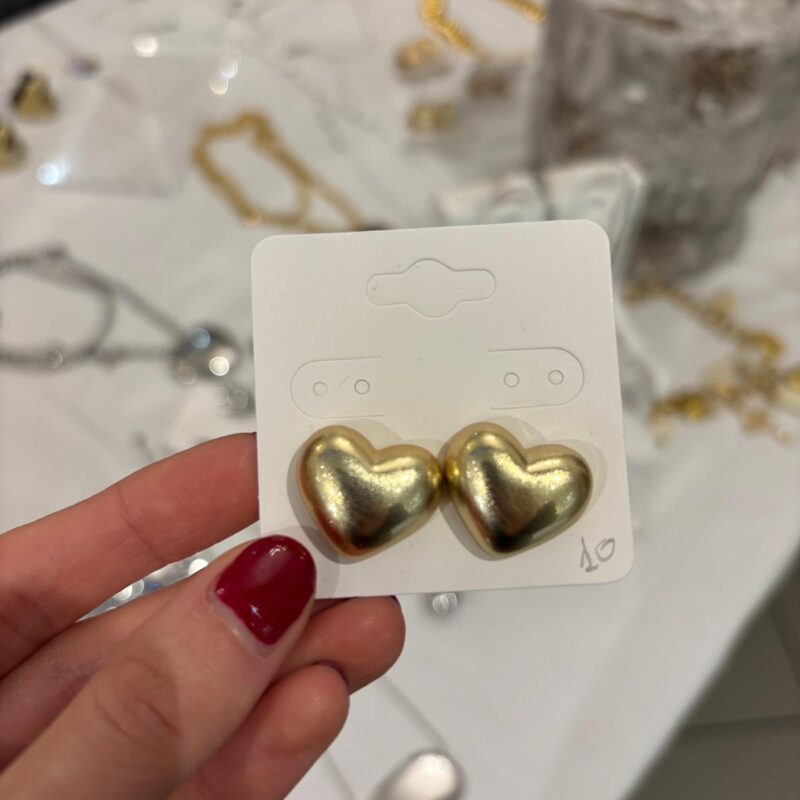 Orecchini cuore satinati